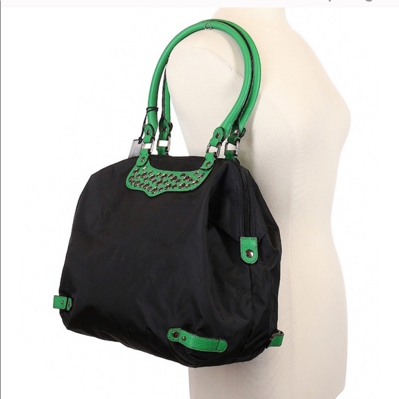 Authentic Rebecca Minkoff Bag. Black Green w Slvr - Picture 8 of 8